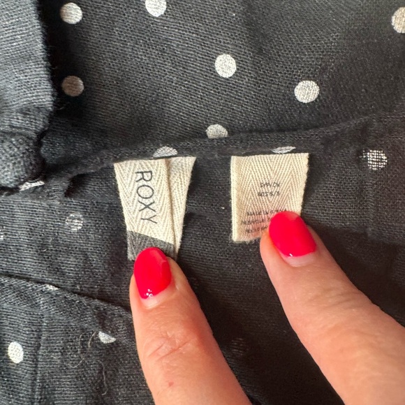 Roxy Black Polka Dot Wide Leg Jumpsuit - Size Small Spring Coastal Vacation C452 - Picture 9 of 9